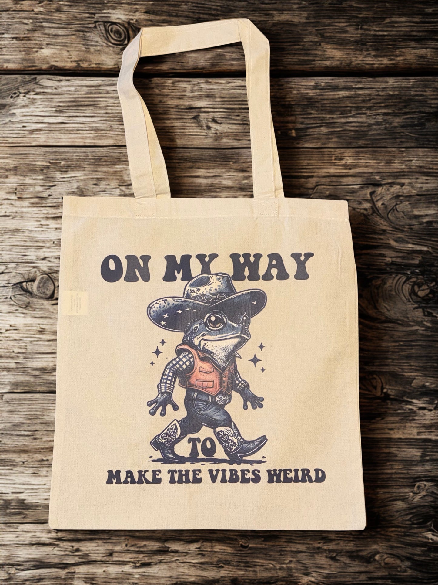 On My Way to Make the Vibes Weird - Natural Cotton Canvas Tote Bag