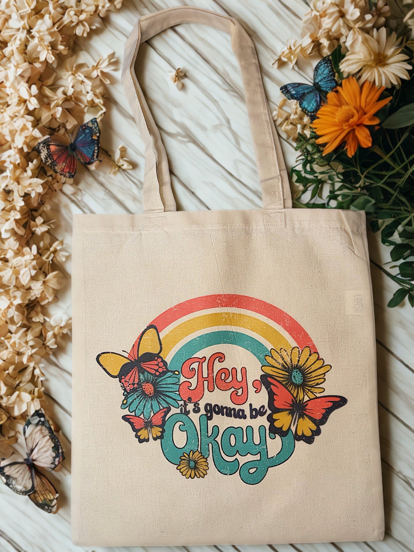 Hey, It’s Gonna Be Okay - Natural Cotton Canvas Tote Bag