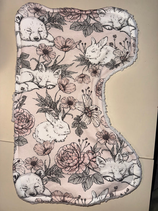 Sleepy Animals Burp Cloth