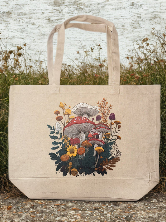 Mushrooms - Recycled Canvas Tote Bag