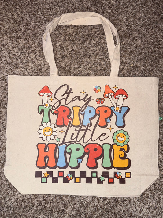 Stay Trippy Little Hippie - Recycled Canvas Tote Bag