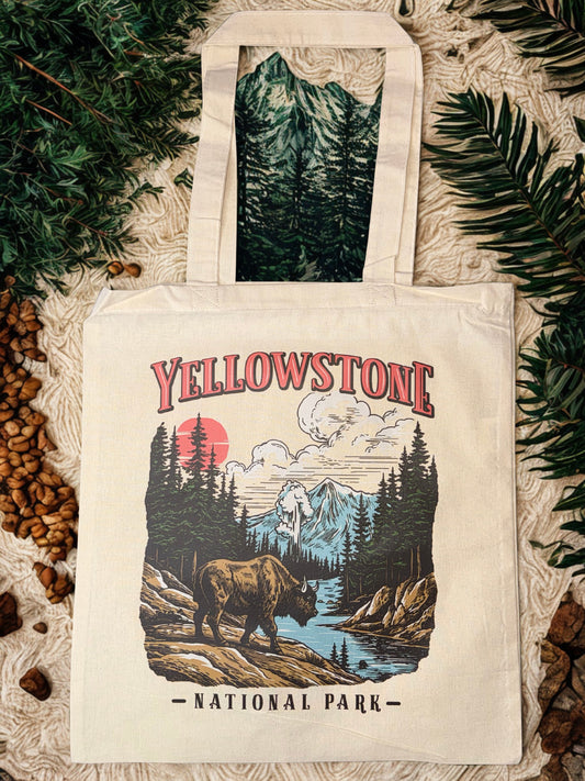 Yellowstone National Park - Natural Cotton Canvas Tote Bag