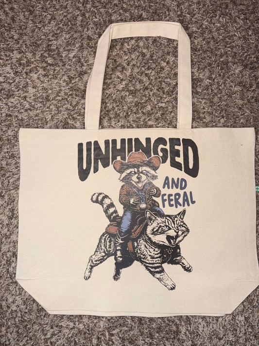 Unhinged & Feral - Recycled Canvas Tote Bag