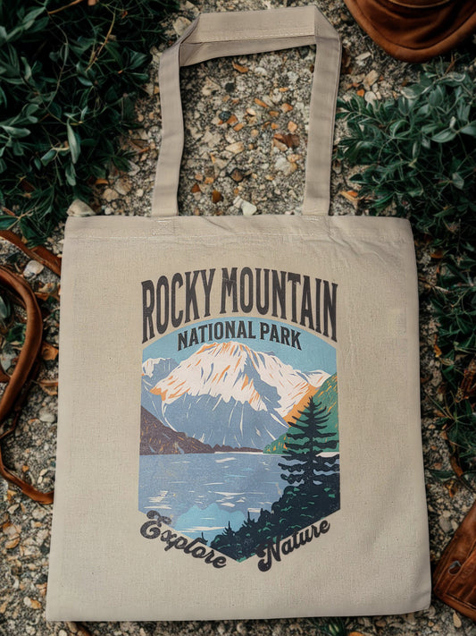 Rocky Mountain National Park - Natural Cotton Canvas Tote Bag